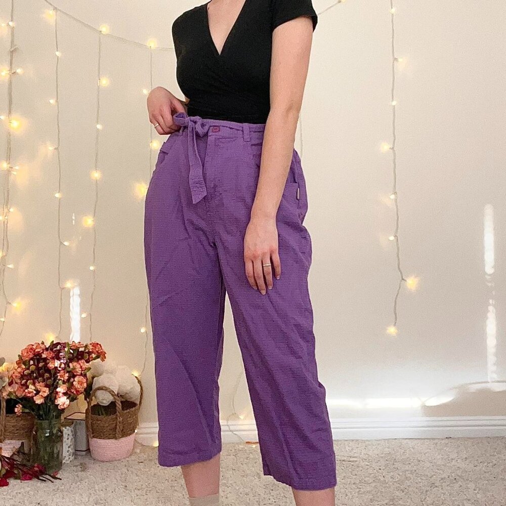 Super cute bright purple vintage crinkle square pants
